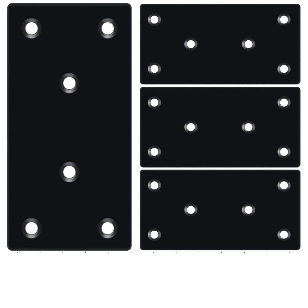 4PCS 100 X 50 mm Metal Bracket Black Fixing Joining Plate Smooth Surface Flat Mending Plate  Chair