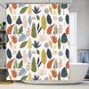 Leaf Print Shower Curtain Colorful Floral Design for Bathroom Decor Waterproof Fabric
