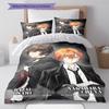Samu Dazai Chuuya Nakahara Pattern Bedding,Quilt Set Quilt Cover Pillowcase Home Birthday Gift (1 * Duvet Cover + 2 * Pillowcase, Without Core)