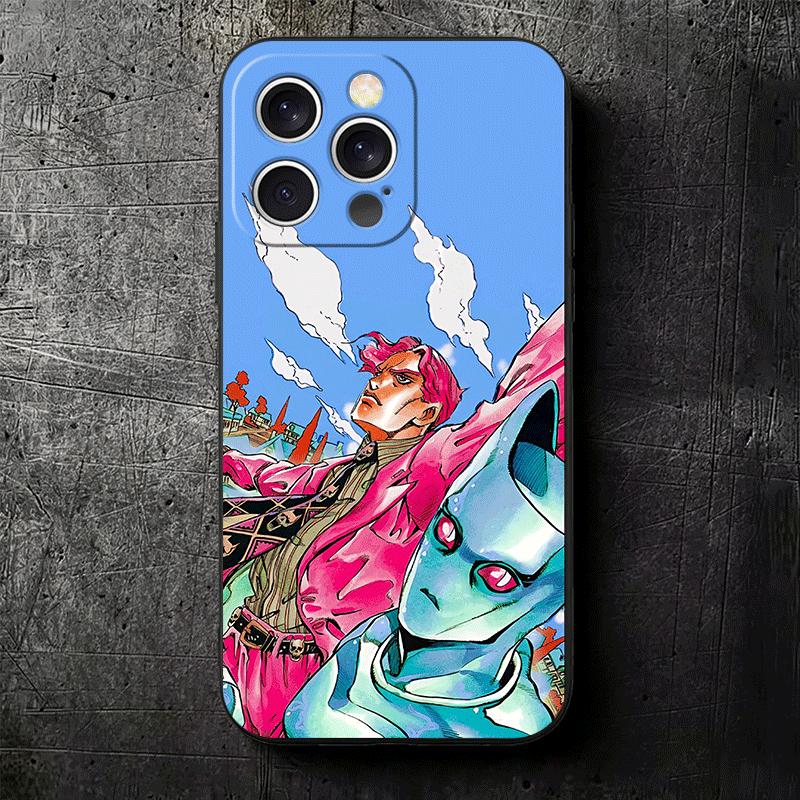 JoJo Adventure Killer Queen Soft Phone Case for iPhone 16 16E 17 Air 15 Pro Max 14 Plus 13 Mini 11 12 7 Black Cover Back Shell