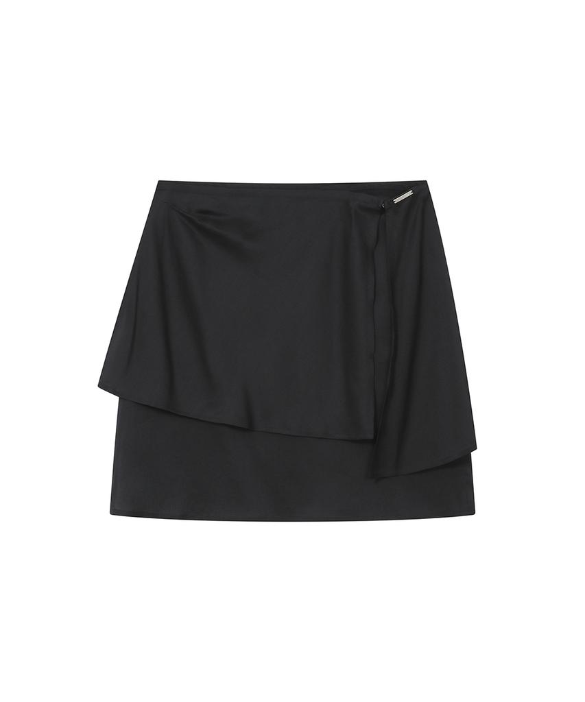 Miseki Seoul Sheer Layered Midi Skirt Black