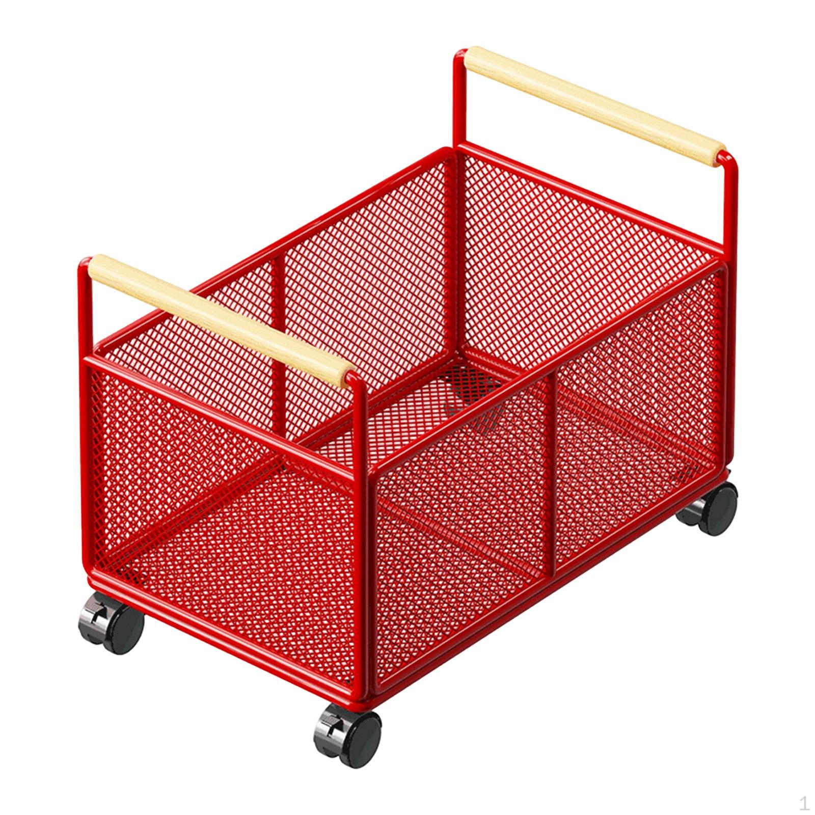 

Компактная тележка для хранения под столом на колесиках и с ручкой, мобильный органайзер для файлов, корзина для журналов, игрушек 25cmx38cmx30cm