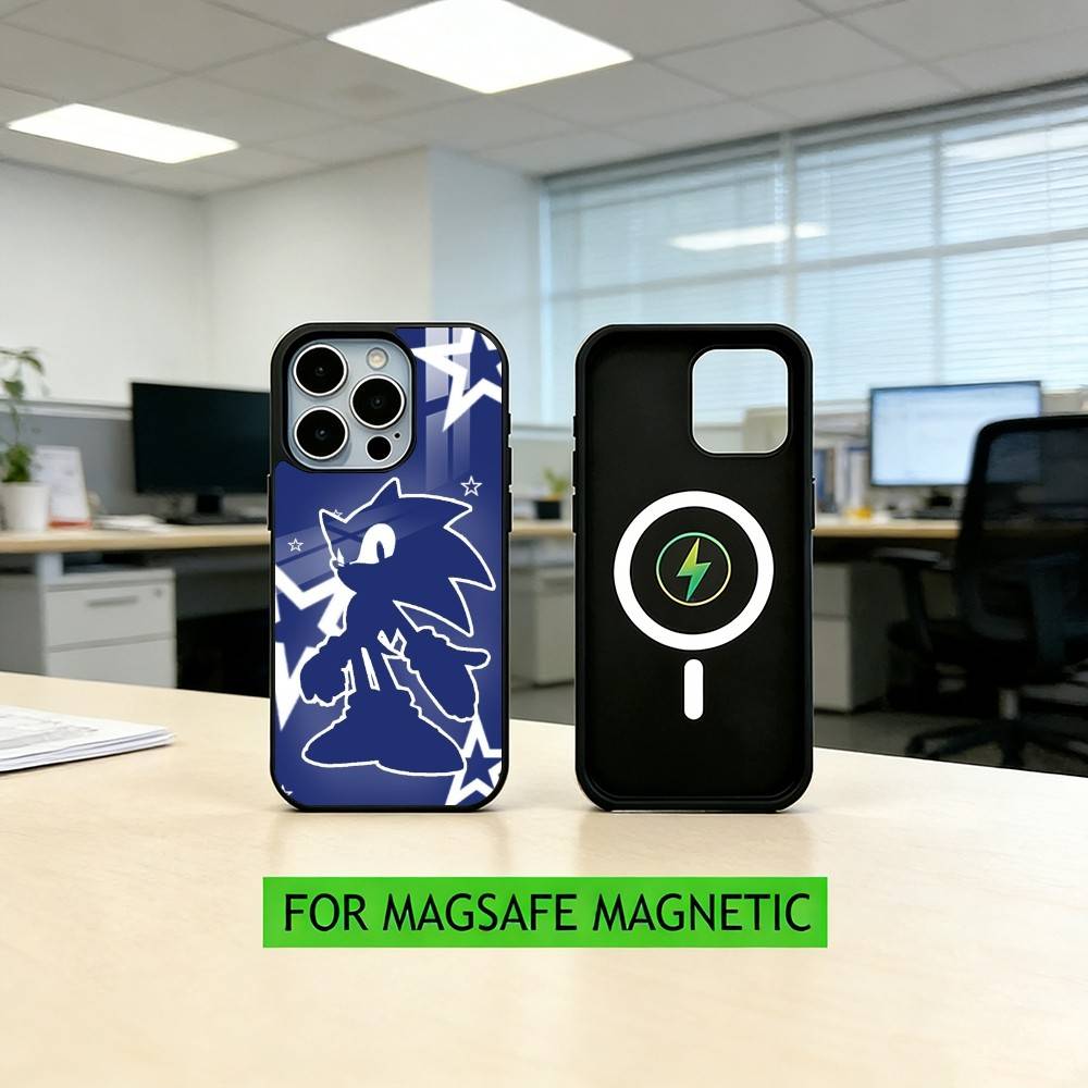 

S-Shadow S-Sonic Phone Case For iPhone17,16,15,14,13,12,11 Plus,Pro Magnetic with Magsafe Wireless Charging iPhone15PRO