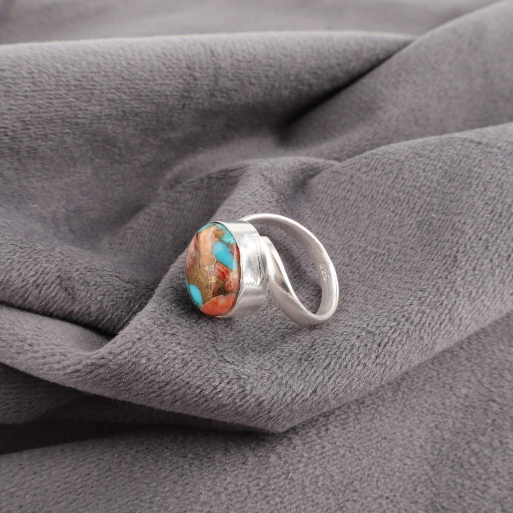 Spiny Oyster Gemstone 925 Sterling Silver Jewelry Handmade Ring For Anniversary RR-53-49