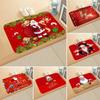 Christmas New Year Festive Santa Claus Elk Floor Mat Bedroom Bathroom Home Absorbent Non-slip Floor Mat