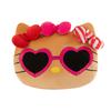 Hawaiian Black Leather Kt Cat Throw Pillow Doll Cute Bow Sunglasses Kitty Cat Plush Toy Doll