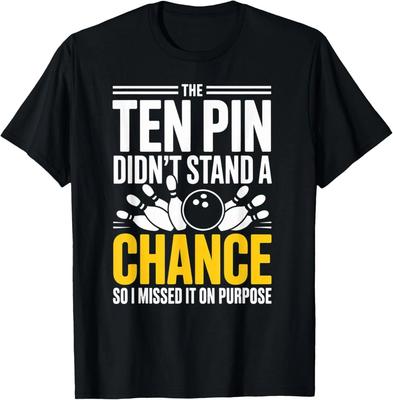 T-shirt Drôle Sarcasme Équipe de Bowling Manqué la Quille Exprès