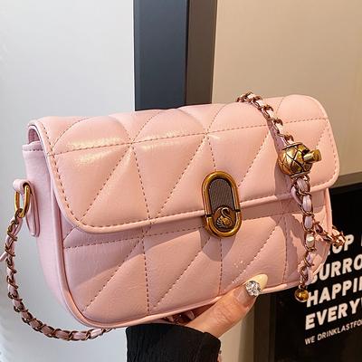 Hochwertige kleine Tasche im ausländischen Stil für Damen, 2025 neu, trendige Textur, Diamant, modische kleine quadratische Tasche, Umhängetasche mit Kette