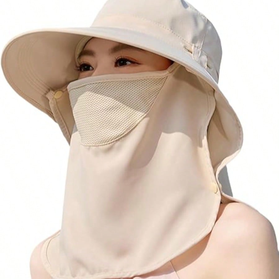 Women Hat Wide Brim Foldable Summer Fishing Hat With Face Hiking Outdoor UPF 50+ 2026