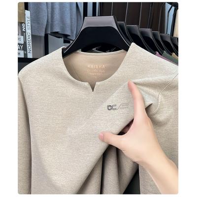 Nuova T-shirt a maniche lunghe per uomini giovani e di mezza età, alla moda, ad asciugatura rapida, casual e alla moda