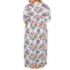 Plus Size Women Casual O-Neck Summer Short Sleeve Print Loose Pocket Long Dress
