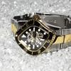Daniel & Douglas Mechanical Automatic Watch DD8811 Skeleton Hand-Wound Silver Men's Two-Tone Black Marine