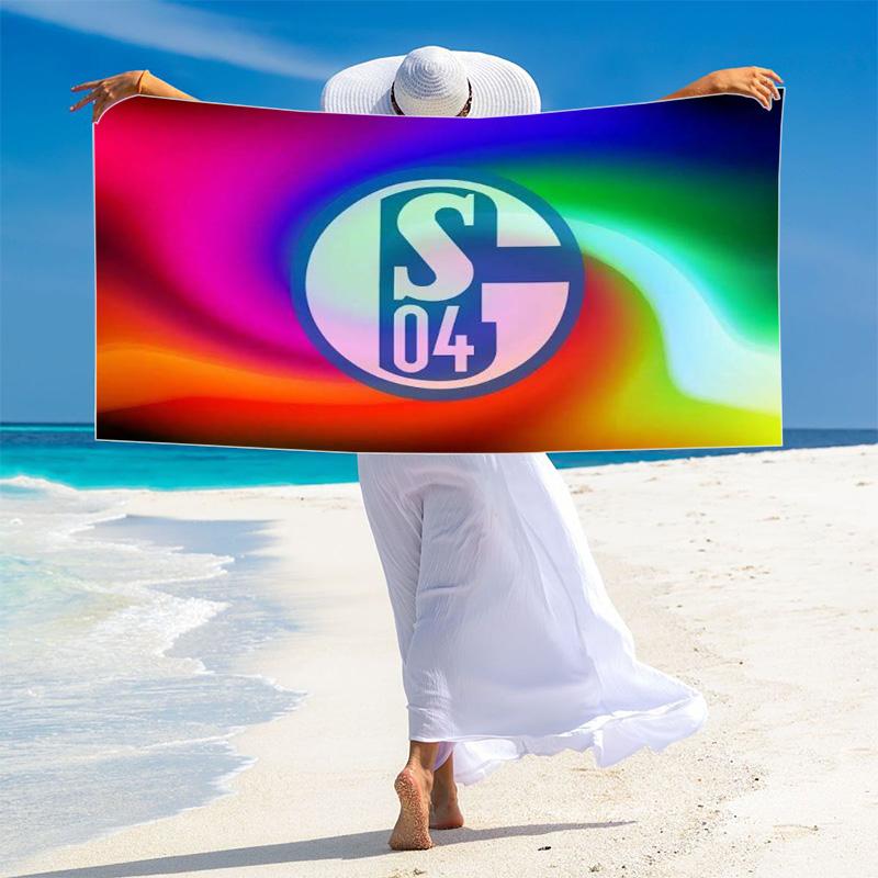 FC Schalke 04 Logo Print Beach Towel, Large Soft Quick Dry Towel for Beach Camping Swimming