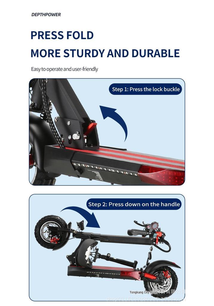 Electric Vehicle Portable Adult Folding Scooter for Ride-Hailing and Commuting