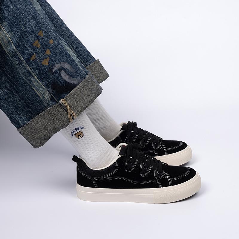 Global Casual Board Shoes Men's ZHQ-XA333 New Black Men's Shoes Versatile Platform Men's Trendy Canvas Shoes