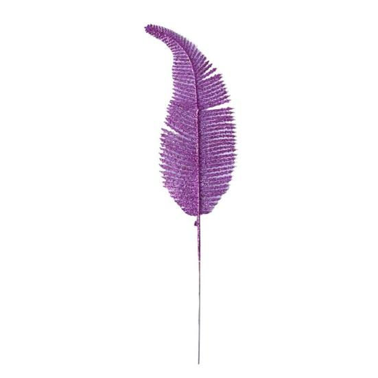Yousheng Glitter Artificial Leaf with Stem Realistic Golden Green Purple Fake Fern Leaf Wedding Party Table Centerpiece Simulated Plants