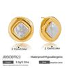 Exquisite Elegant Irregular Resin Pearls Ear Studs 18K PVD Stainless Steel Gold Color Fine Textured Smooth Earrings For W