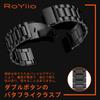 20mm Replacement Watch Stainless Beautifully Polished Stainless Steel Unisex Black [RoYiio] Band, Steel, Band, -