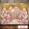 2D Flat Rose Gold Diamond 18th Birthday Party Photo Booth Background Cloth