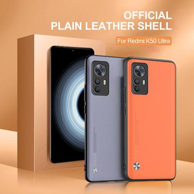For XiaoMi 12T Case Luxury Plain Skin Leather Back Cover for Xaiomi 12T Pro Business Matte Silicone Shockproof Bumper Phone Case for Redmi K50 Ultra