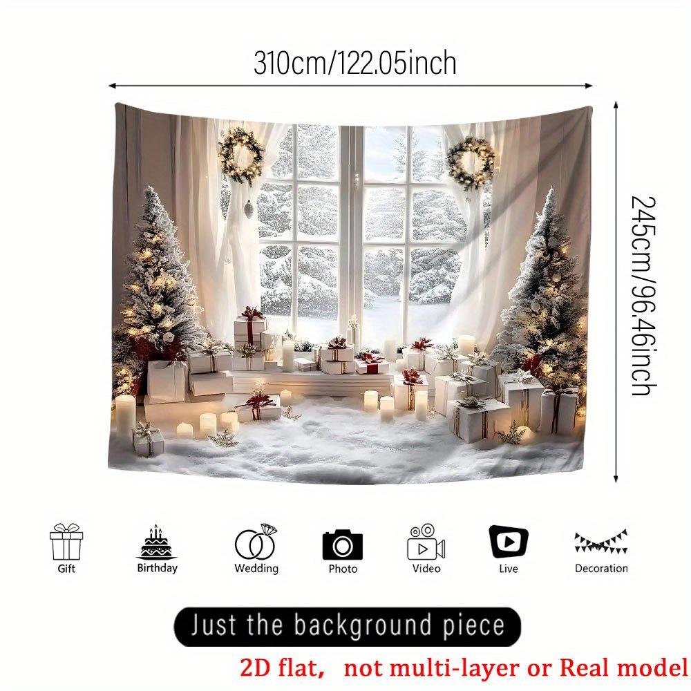 1Pcs Christmas Tree Presents Garage Door Decoration Background Xmas Backdrop Decorations For Photo Studio Photo Booth Party