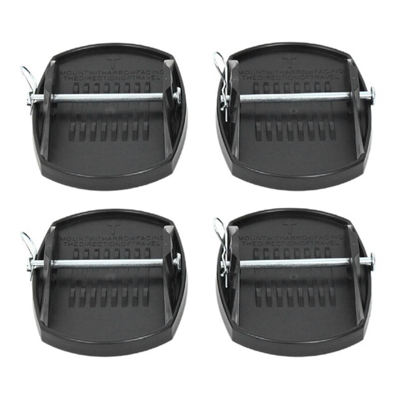 Kit de 4 Calços de Macaco para Caravana Nivelador Base de Roda Suporte de Perna Metal Preto+Plástico Para Autocaravanas Reboques Campers RV-A87Q