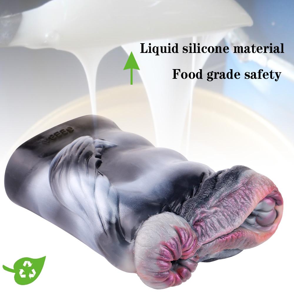 Dual Channel Animal Horse Masturbation Cup Soft Silicone Male Masturbator Realistic Vagina Prostate Massage Adult Sex Toy