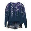 Women's Fashion Printed Long Sleeve Loose Round Neck Sweatshirt Top Fall