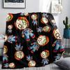 1PC Chucky Print Flannel Blanket, High quality All Seasons, Home Decor, Warmth and Comfort, Perfect for Christmas Gifts