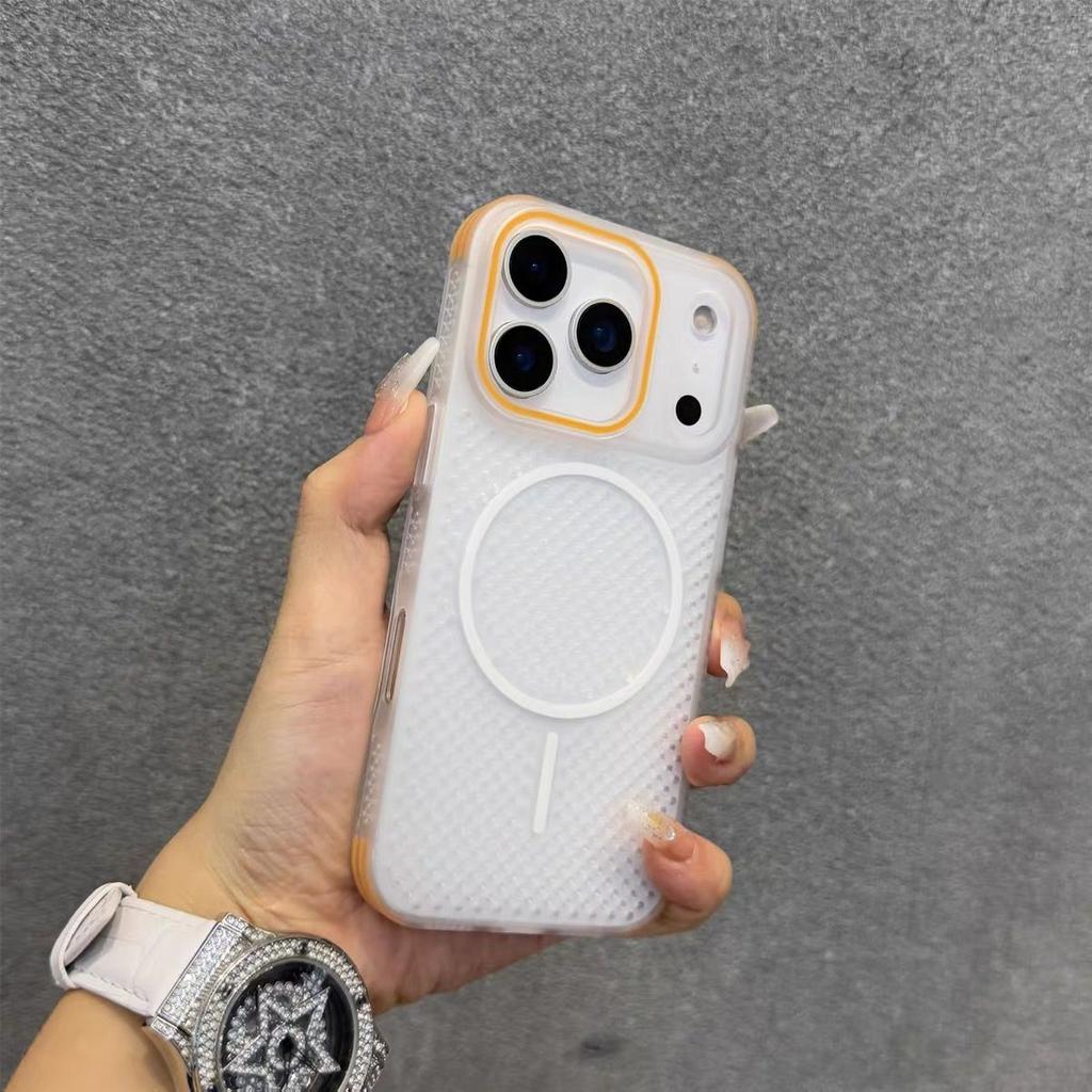 Cooling Apple 17pro Mobile Phone Case 17promax Mesh Breathable IPhone16/15/14/13/12 Magnetic Suction