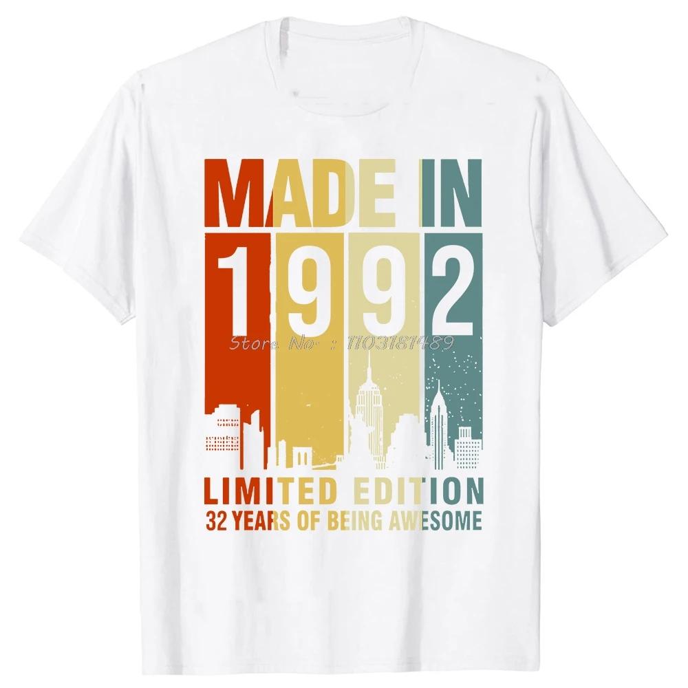 

Сделано в 1992 Подарки на день рождения 32 года 32-й подарок на день рождения Футболка Мужская футболка с принтом Мода Короткий рукав Юбилейная футболка Топы XXXXXL белый