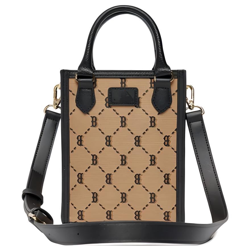 New MLB Polyester Tote Bag, Shopping Bag, Handbag, Shoulder Bag, Crossbody Bag Mini Women's Khaki 7ACRM062N-43BGS