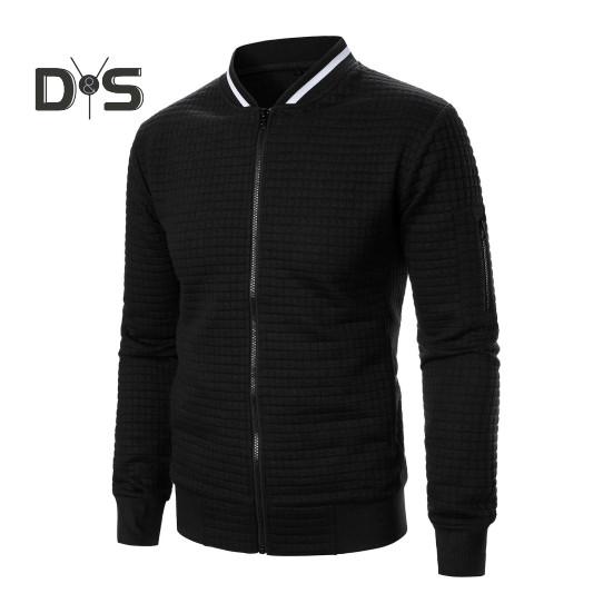 Herren Sweatshirt Mantel Stehkragen Langarm Patchwork Farbe Reißverschluss Knopfleiste Jacke Mantel mit Taschen Elastischer Saum Sport Outwear