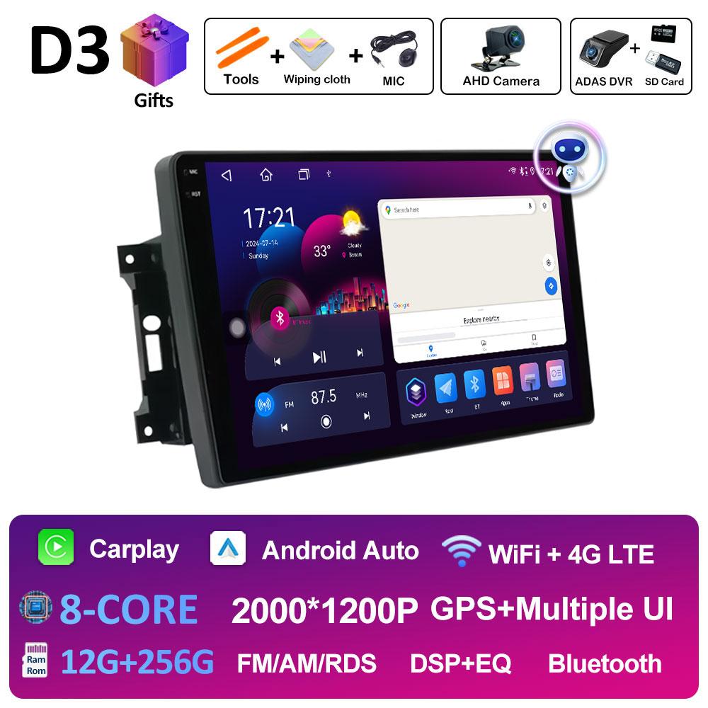 For Jeep Wrangler 3 JK 2007 2008 2009 2010 - 2018 Android 14 Wireless Carplay GPS Navigation Bluetooth Smart System Accessories