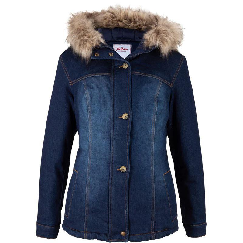 Home Autumn and Winter Foreign Trade European and American Plus Size Plus Size Women Clothes Hooded Fleece-lined Thickened Denim Coat Mid-Length