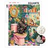 Pearl Painting Kit 5D/DIY Pearl Mosaic Inlaid Funny Monkey In Bathroom Tropical Floral Home Wall Decoration Art