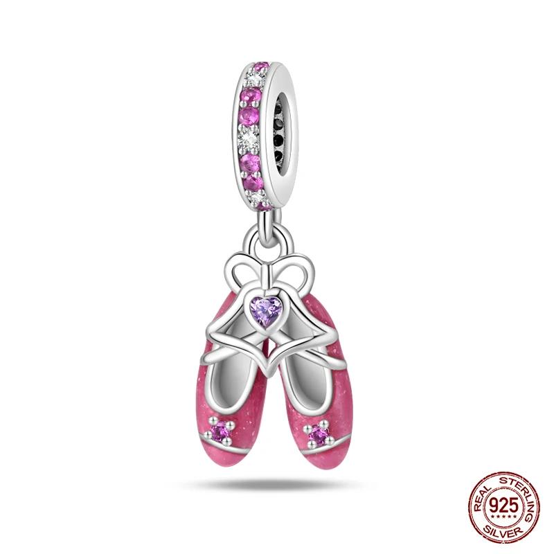 100% Copper Charms Beads Fit Brand Original Bracelet Fashion Pink Princess Skirt Bag Lipstick Charms Diy Jewelry