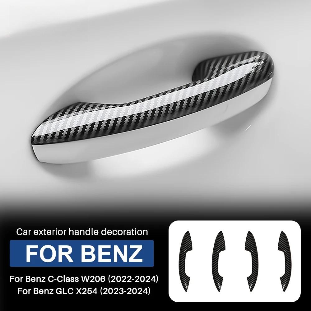 ABS Carbon Fiber Door Handle Trim Cover - Premium Durable for Mercedes Benz GLC X254/C Class W206/S206 (2022-2024)