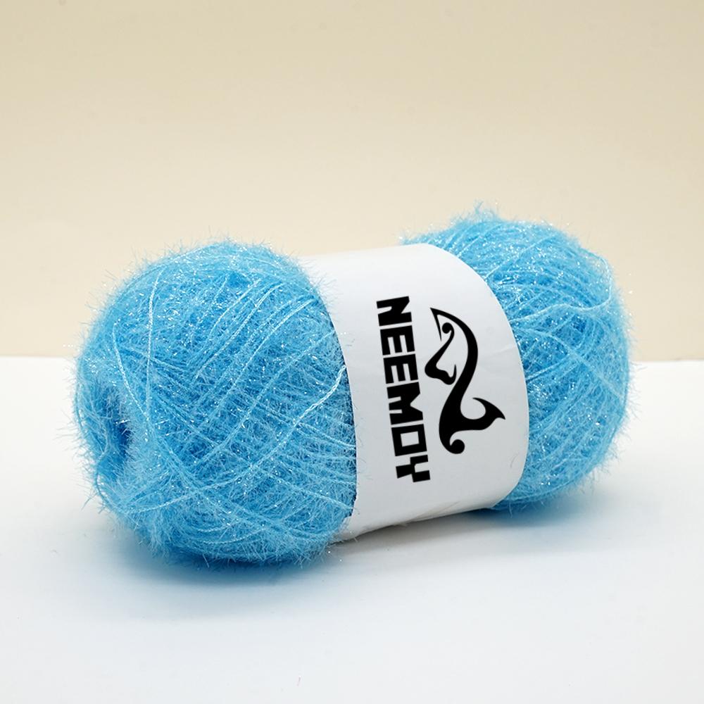 100g/200M Glass Silk Yarn for Hand Knitting Korean Dish Towel Wool Yarn and Crochet Doll Scarf Sweater Gold Silk Thread