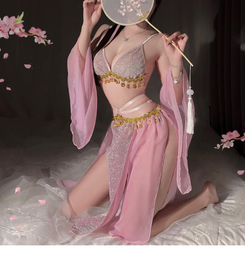 Sex Underwear Exotic Princess Retro National Passion Lingerie Sexy Temptation Hanfu Fairy Gauze Night Dress Uniform Pajamas Set
