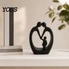 3D Printed Family Sculpture of Three Figurine, Heart-Shaped Parent & Child Statue, Matte Texture Home Decor Ornament, Creative Gift for