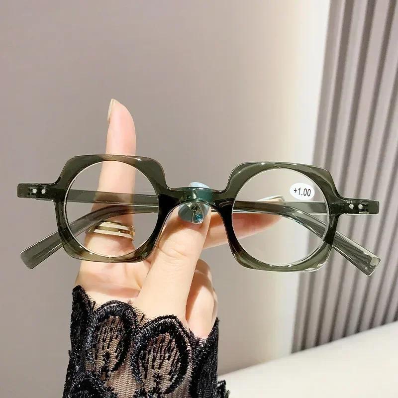 

Retro anti-blue light reading glasses for men and women, fashionable square hyperopia glasses, fashionable reading glasses 0 серый