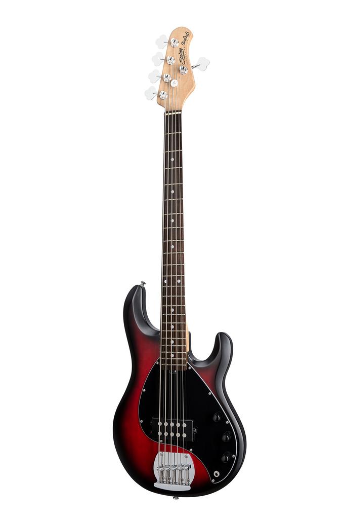 Sterling By Musicman SUB STINGRAY RAY5 RUBY RED BURST SATIN 5 String Electric Bass