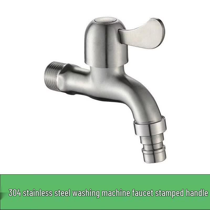 Wall-Mounted 304 Stainless Steel Single Cold Faucet