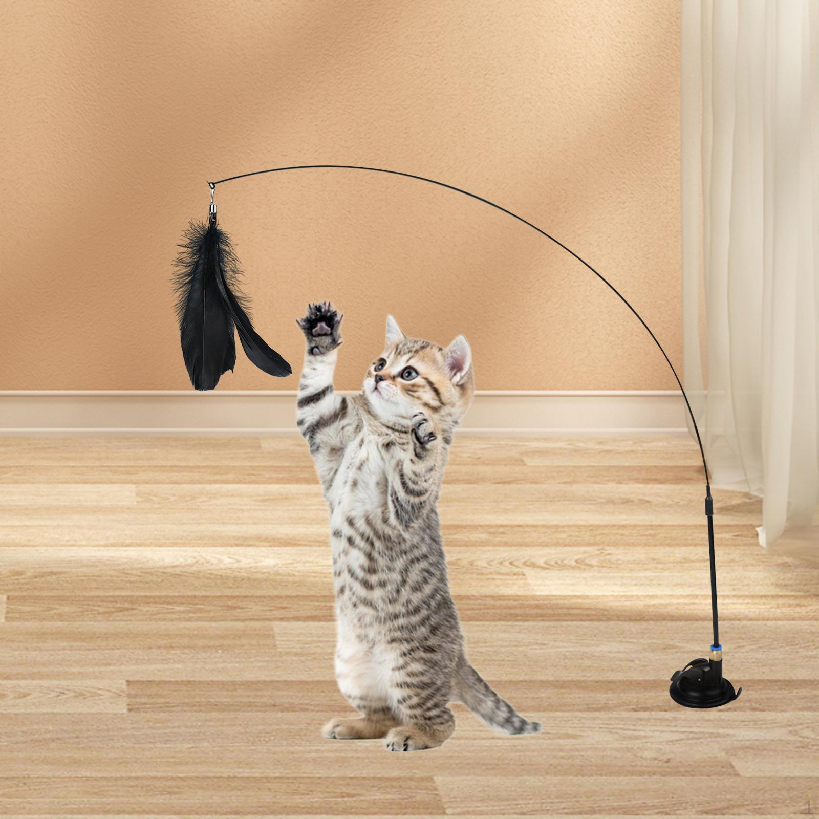 

Игрушки-тизеры из кошачьих перьев с тренировочными колокольчиками, телескопическими струнами, интерактивная игрушка для дома чёрный