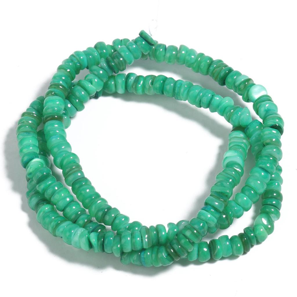 Freshwater Shell Flat Beads Heishi Round Loose Spacer Rondelle Beads for Jewelry Making DIY Mother of Pearl Shell Bracelets 15''