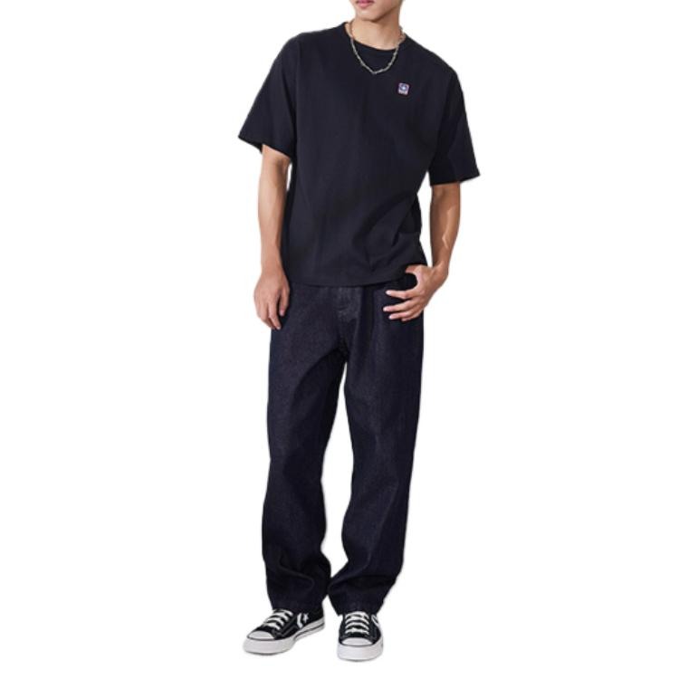 Converse T Shirts Unisex Black Crew Neck Moderate Straight Fit UCJ437-023