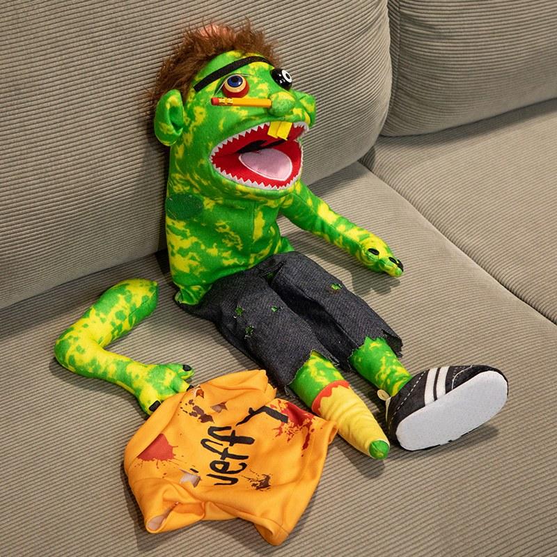 Funny Jeffy Hand Puppet Doll Toy Talk Show Roleplay Movable Mouth Props Chef Police Prince Dad Mom Penelope Cody Junior Joseph