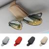 Premium Leather Car Glasses Holder - Luxury Visor Mount with Multi-Card Storage