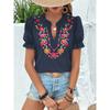 JPNTKY Women's Fashion Casual V-Neck  Short Sleeve Blouses & Shirts